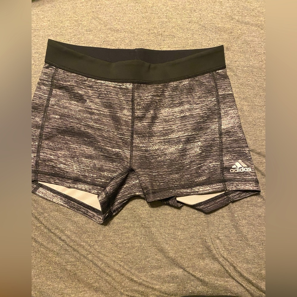 Adidas size medium techfit black and grey shorts